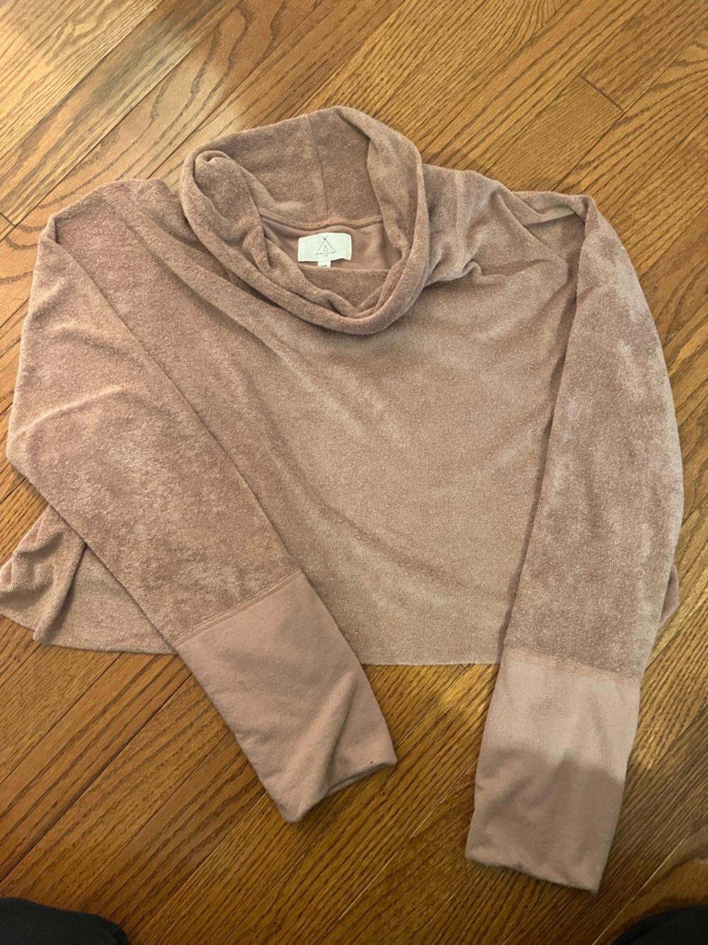 Tribe Kelley Women's Cropped Cowl Neck Sweater - Dusty Rose